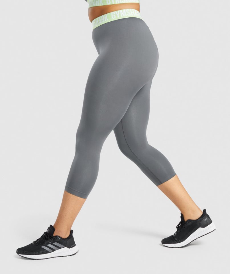 Legginsy Gymshark Fit Seamless Cropped Damskie Szare | PL 936JFE